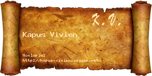 Kapus Vivien névjegykártya